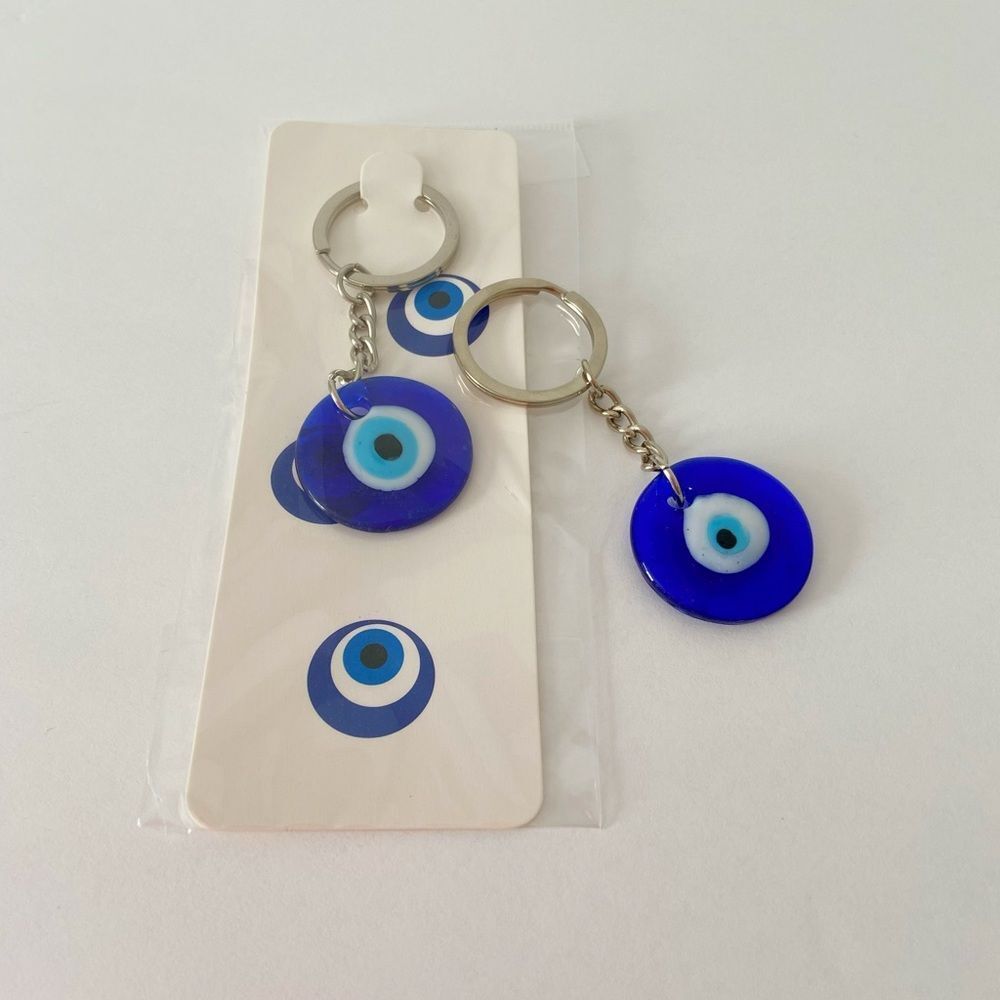 Evil eye protection glass blue keychain purse charm gift key fob key ring